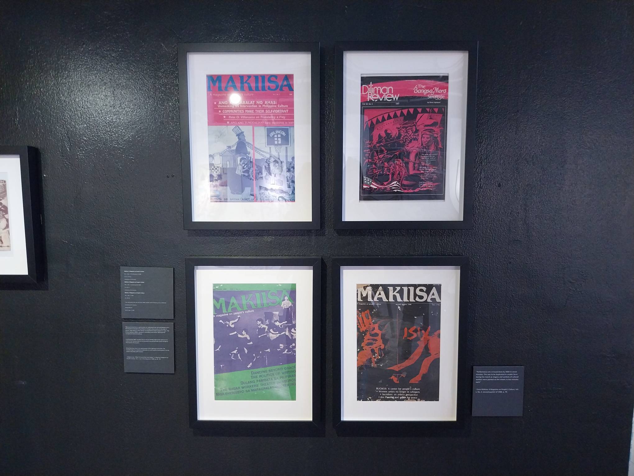 Magazine covers of "Makiiisa," published after Martial Law.