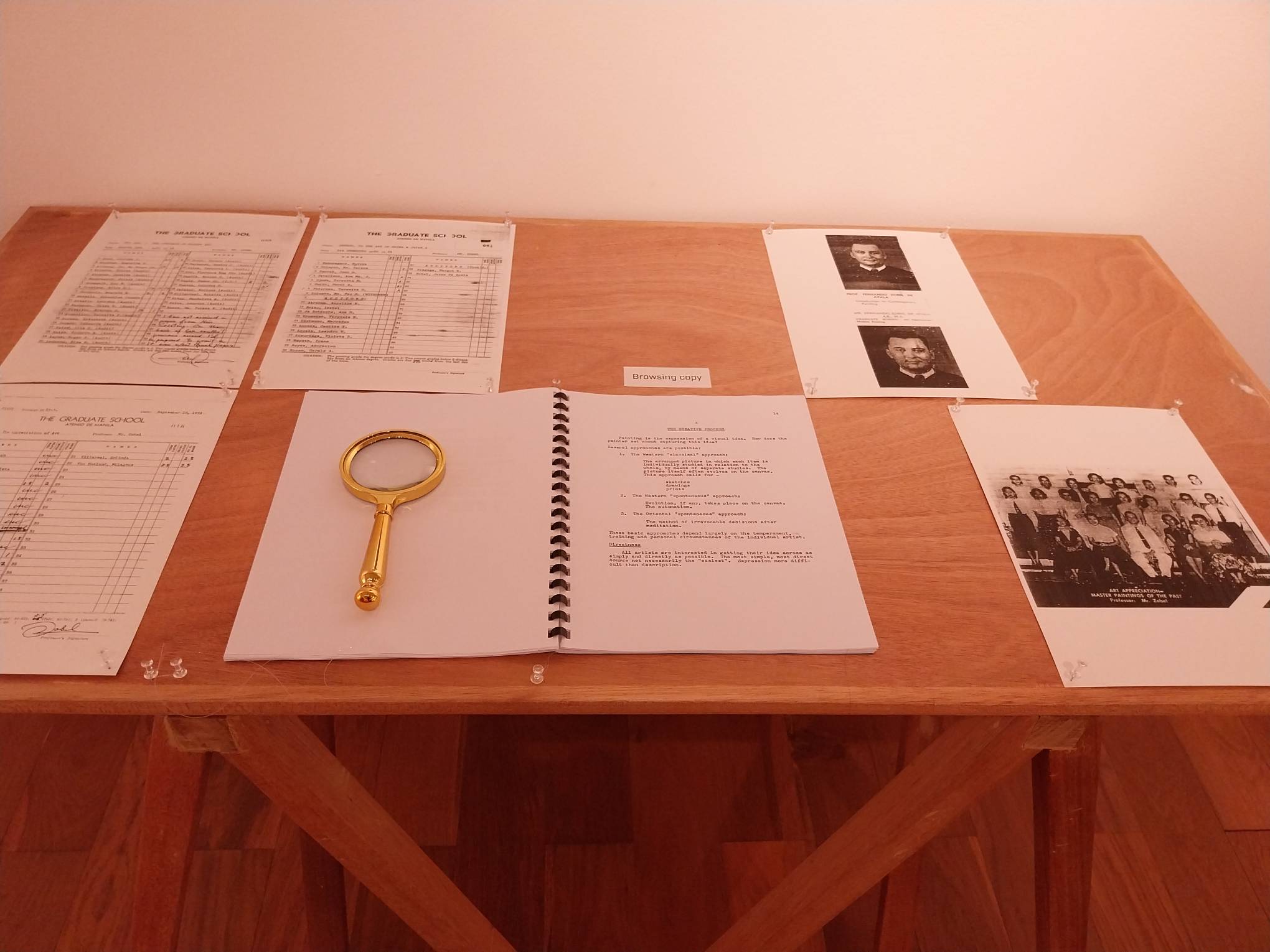 Fernando Zóbel's memorabilia of his time in Ateneo.