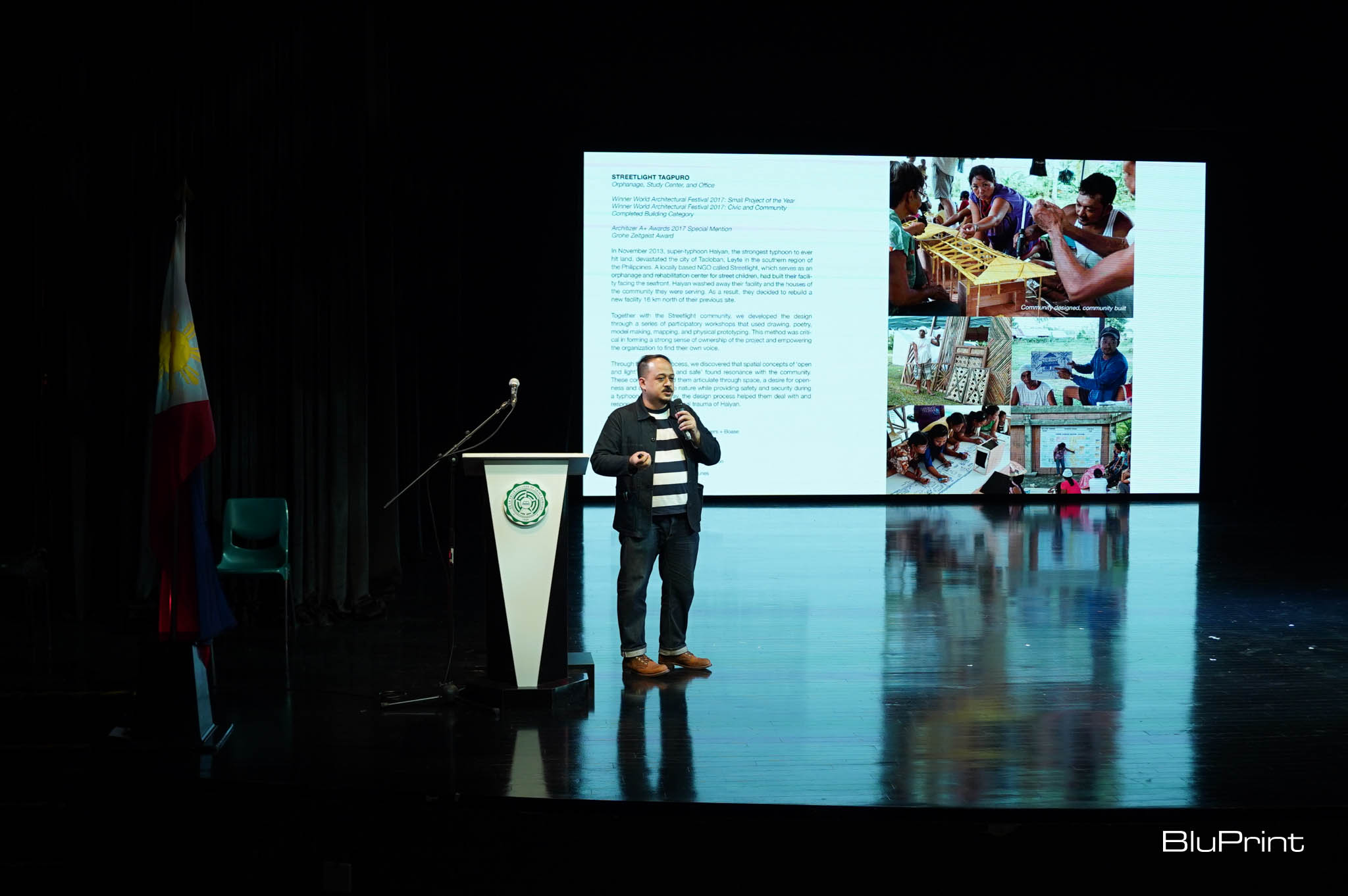 Sudarshan Khadka Jr. discussing a project he was involved in for his "Ask the Experts" presentation.