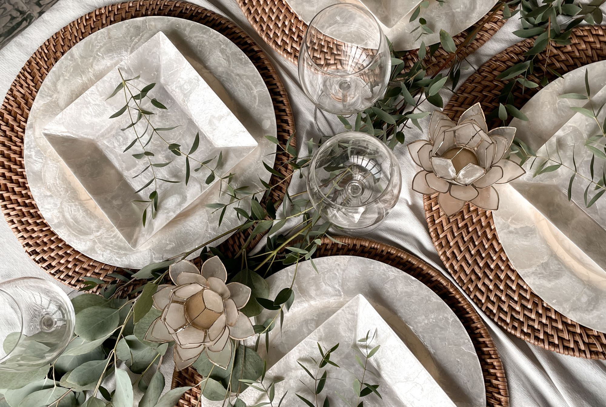 Tablescape Ideas from Kultura for Sustainable Thanksgiving.