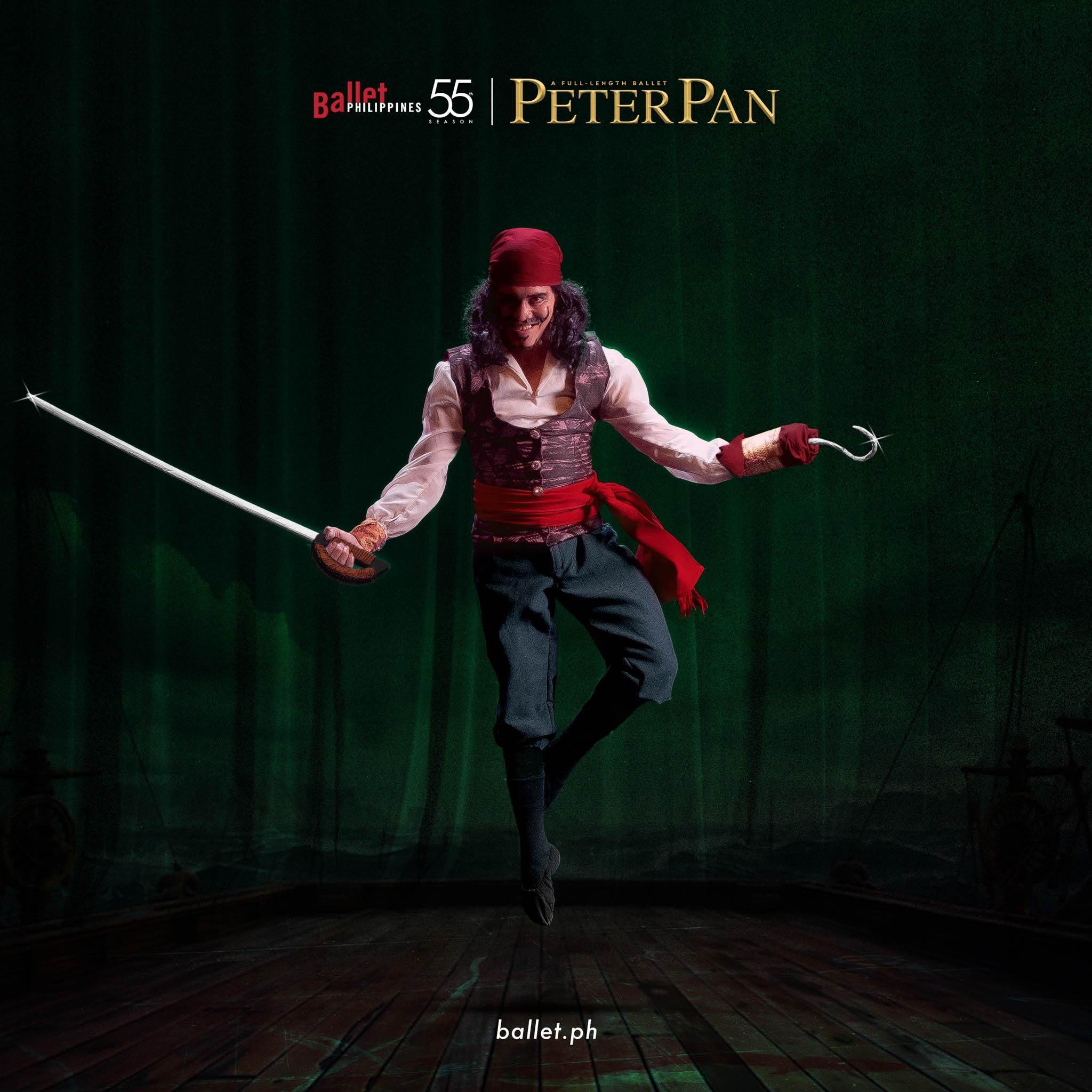 Ballet Philippines' dancer playing the role of Captain Hook.