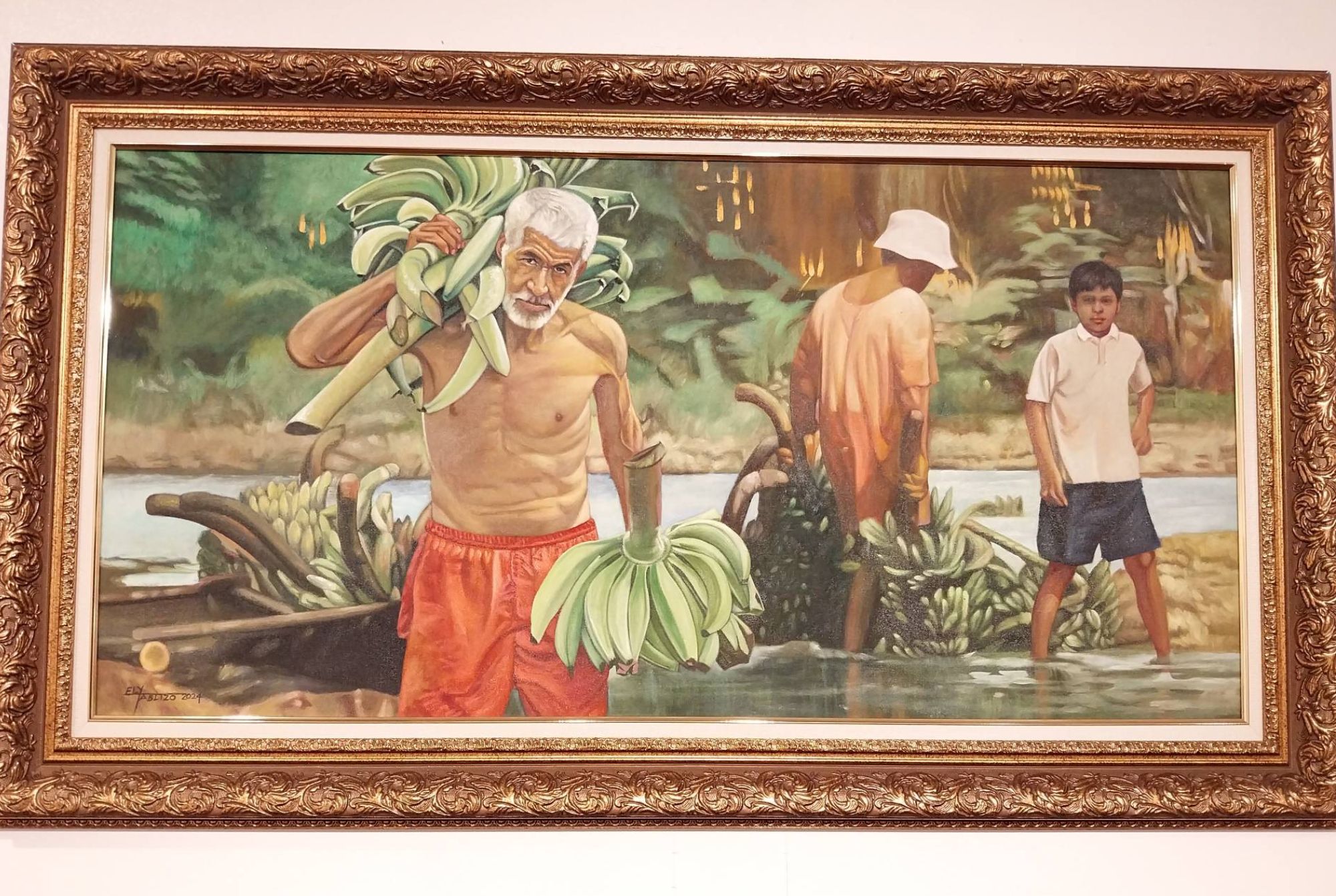 "Banana Trader" by Ely Tablizo for "Resolutions" at The Art District Escolta.