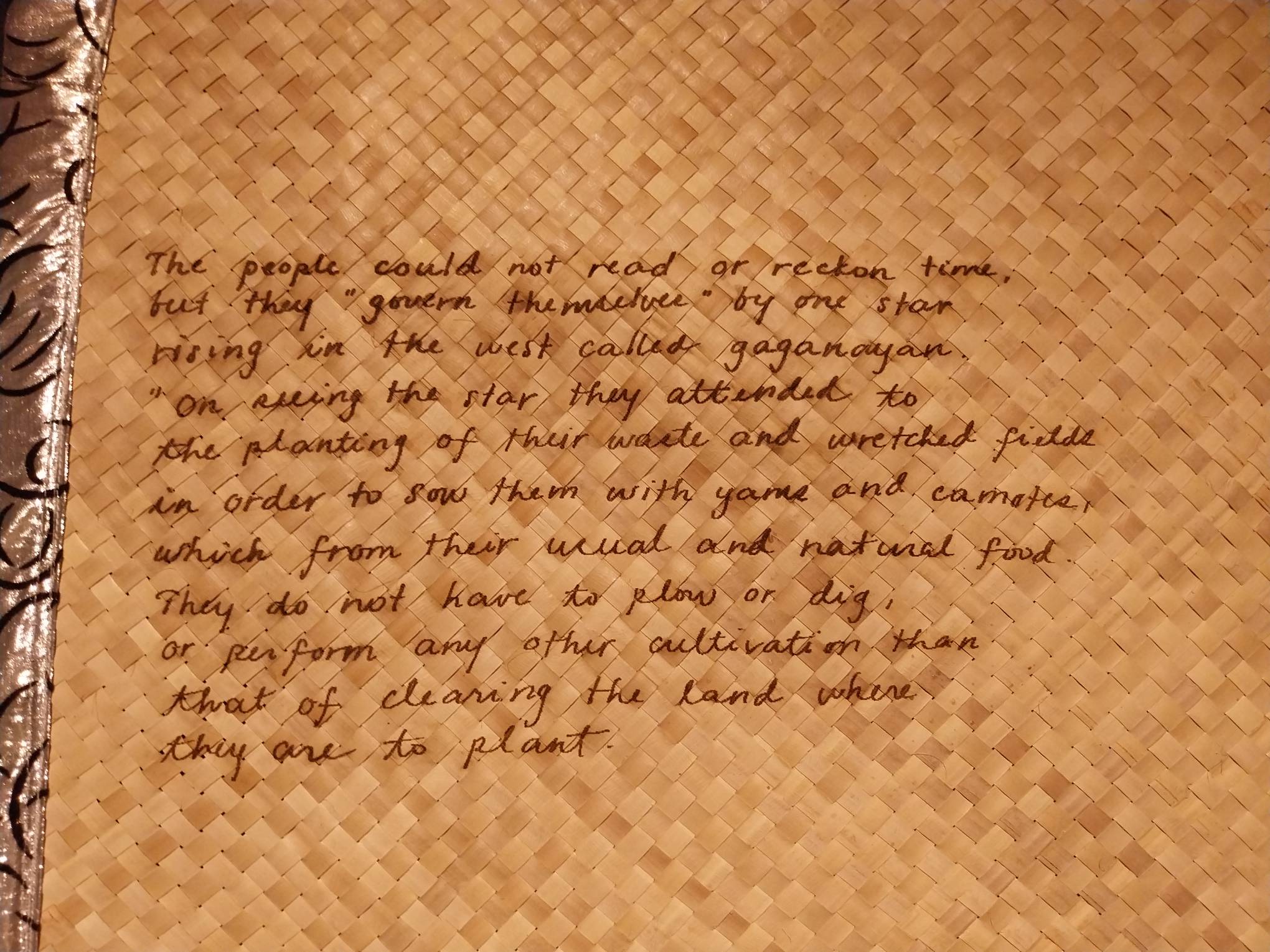 A poem featured in Isola Tong's art exhibit "Bruha ng Disyerto."