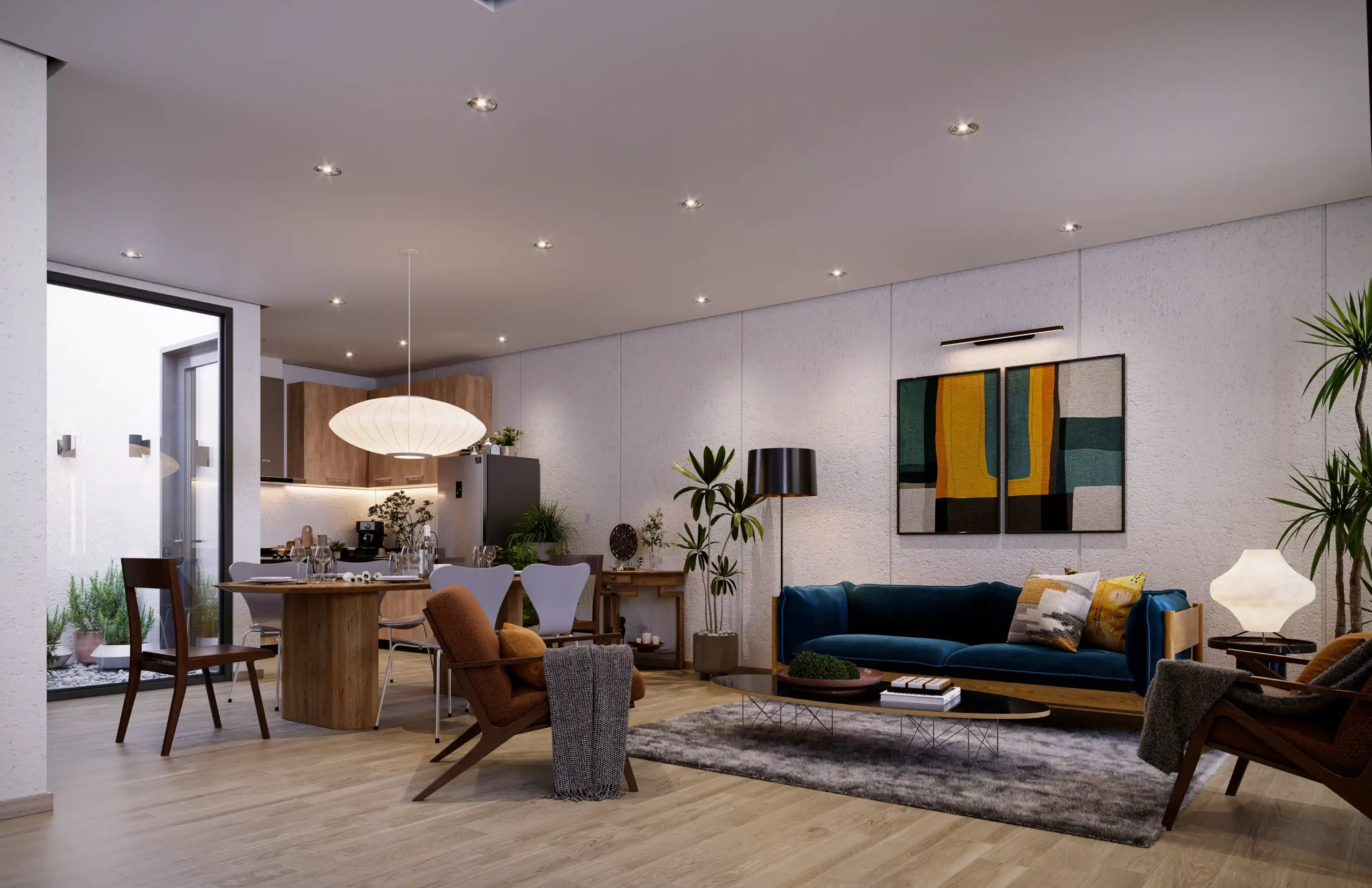 The living room of the Elise model unit at M Residences Katipunan by VCDC.