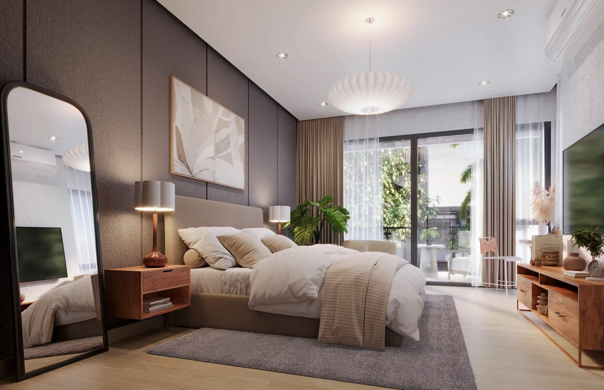 The Kiara master bedroom at M Residences Katipunan by VCDC.