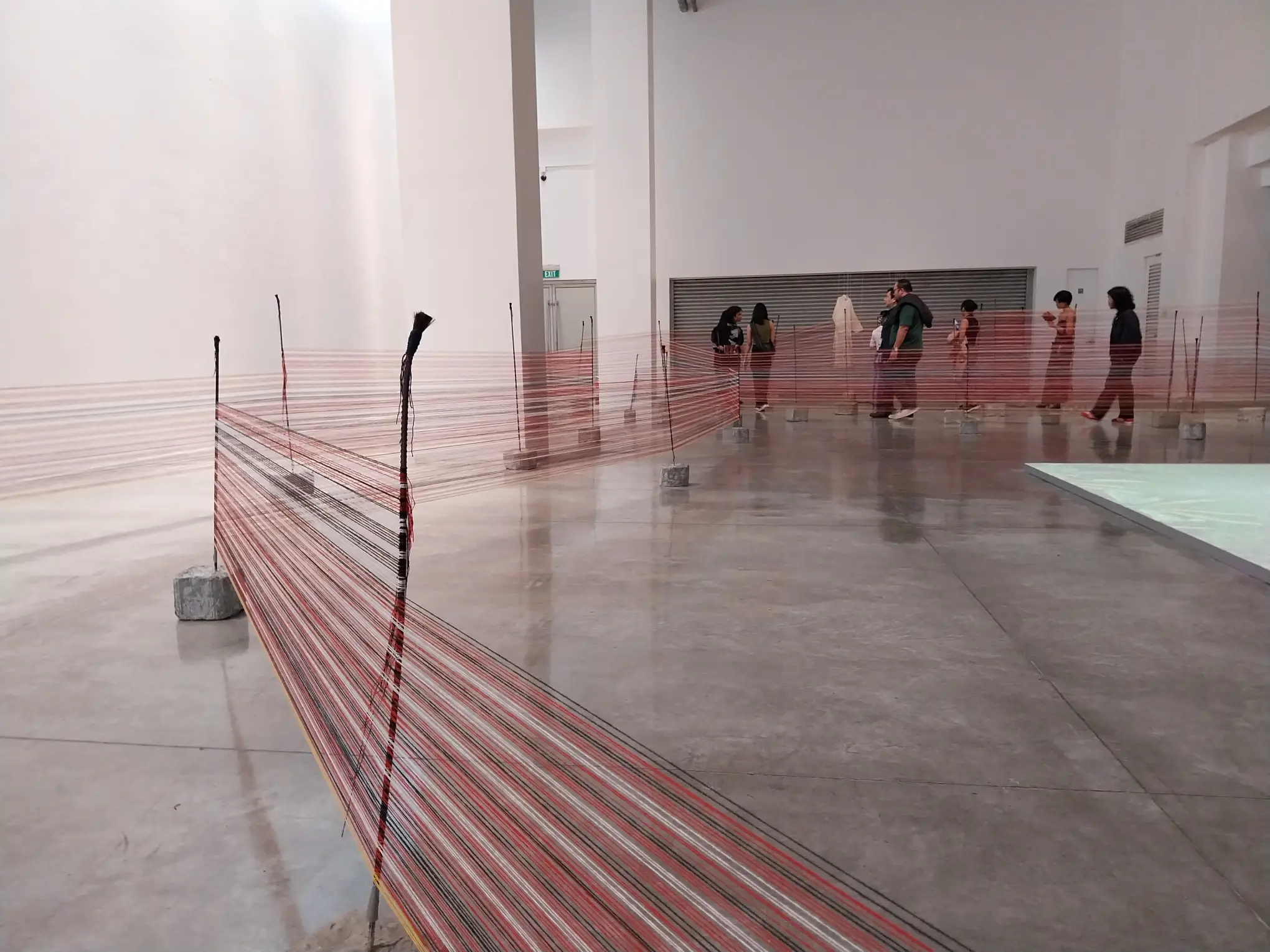 The end of the mazelike structure of Rocky Cajigan’s “A barrier, a time II” for "Moments of Delay."