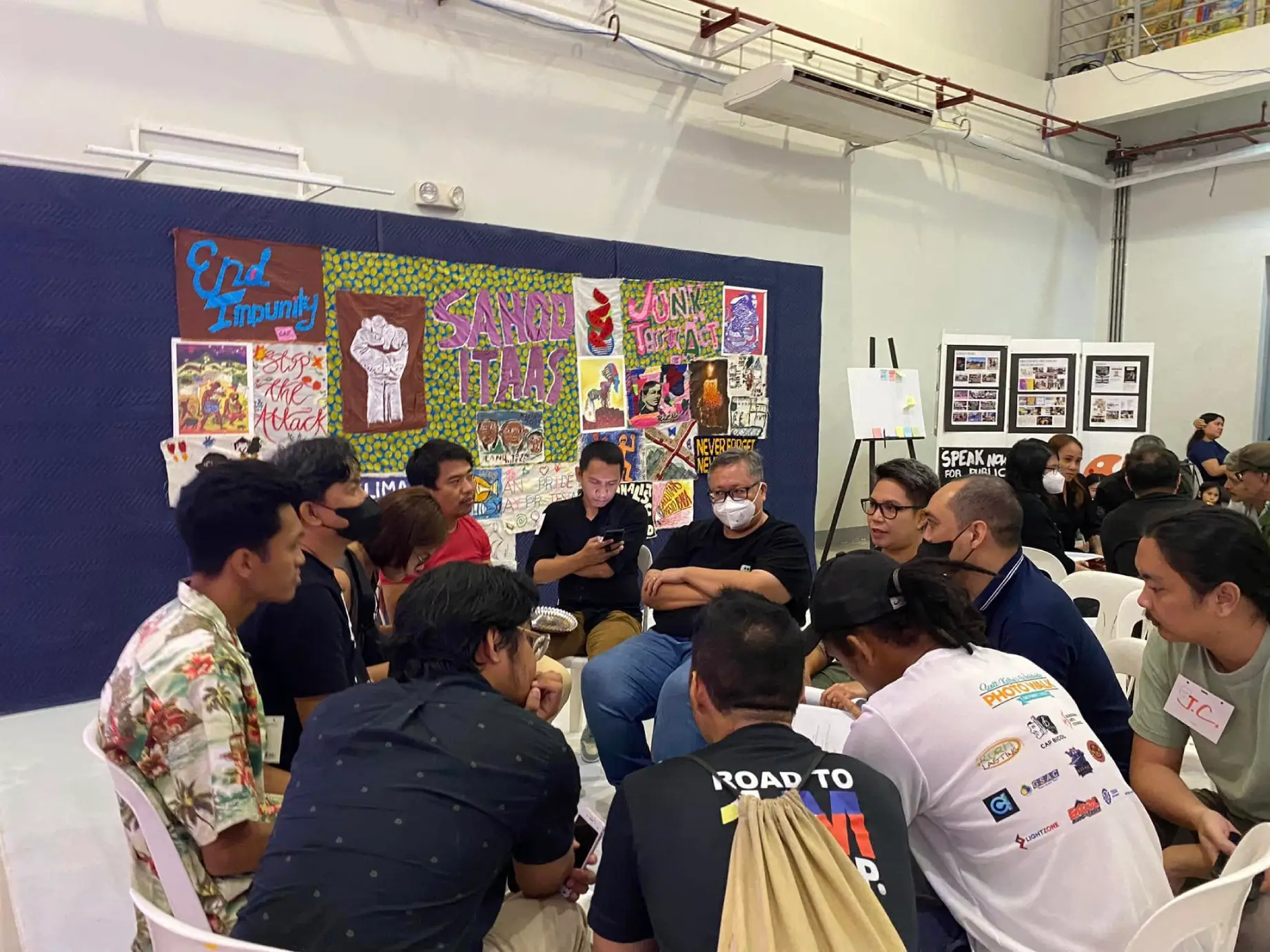Members of the Concerned Artists of the Philippines discussing plans during their General Assembly last year.