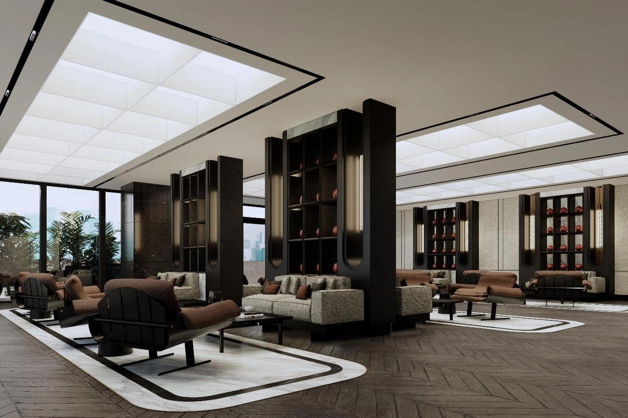 Interiors of the Spectrum Tower designed by Paolo Castro of Bespoke 88.