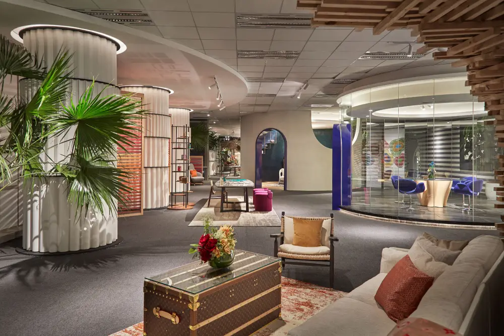 One of the spaces at the Louis Vuitton Savoir Faire showcasing different designs in curated spaces.