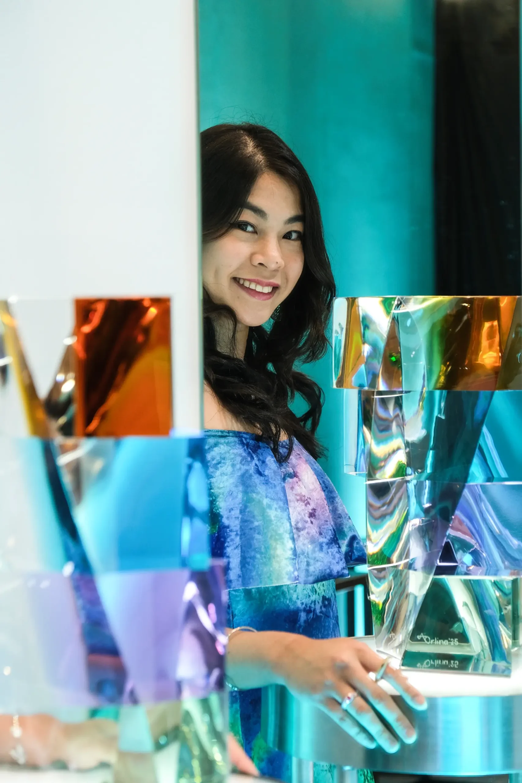 Anna Orlina with some of the sculptors she made for "RAM: Nature's Abundance."