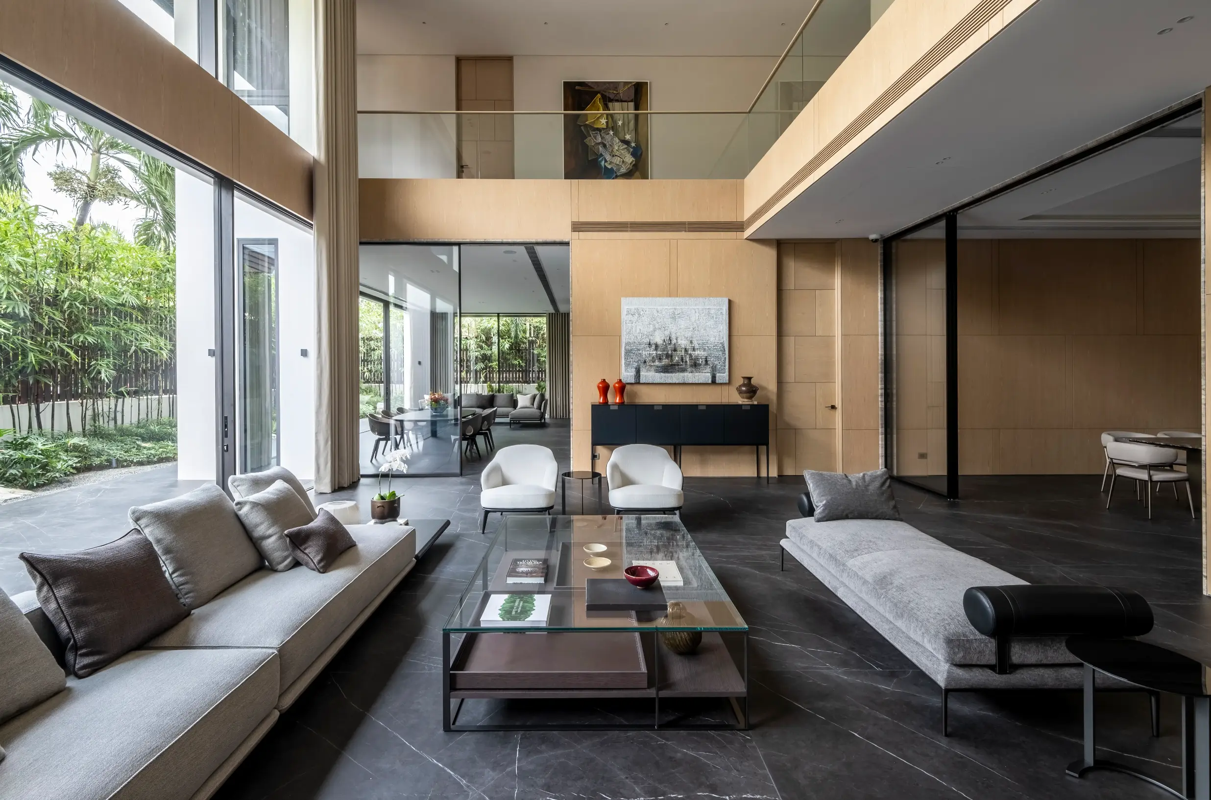 The living room of the home.