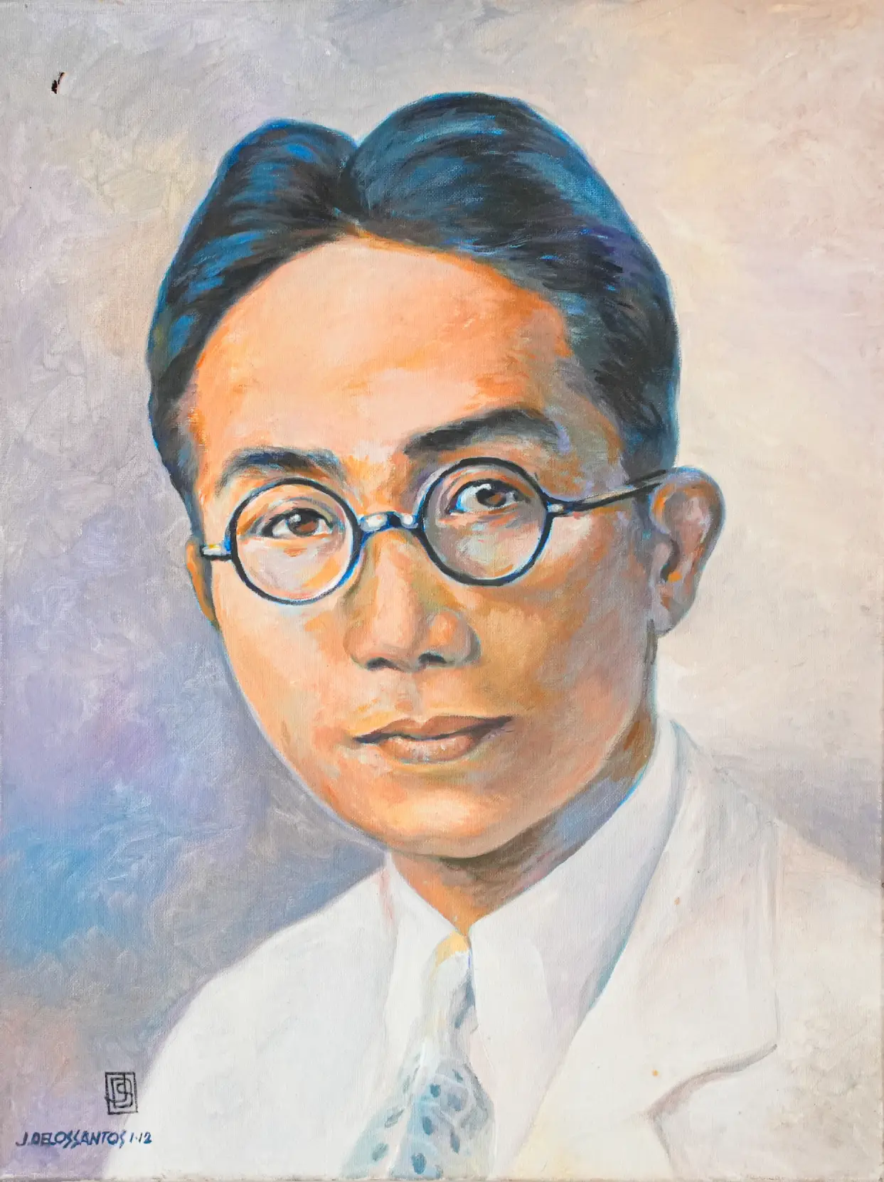 A painting of Victorio Edades made by Jaime D. Delos Santos. Delos Santos was the former Dean of the UST College of Fine Arts and Architecture. This painting was added by the curator as a historical artifact for UST.