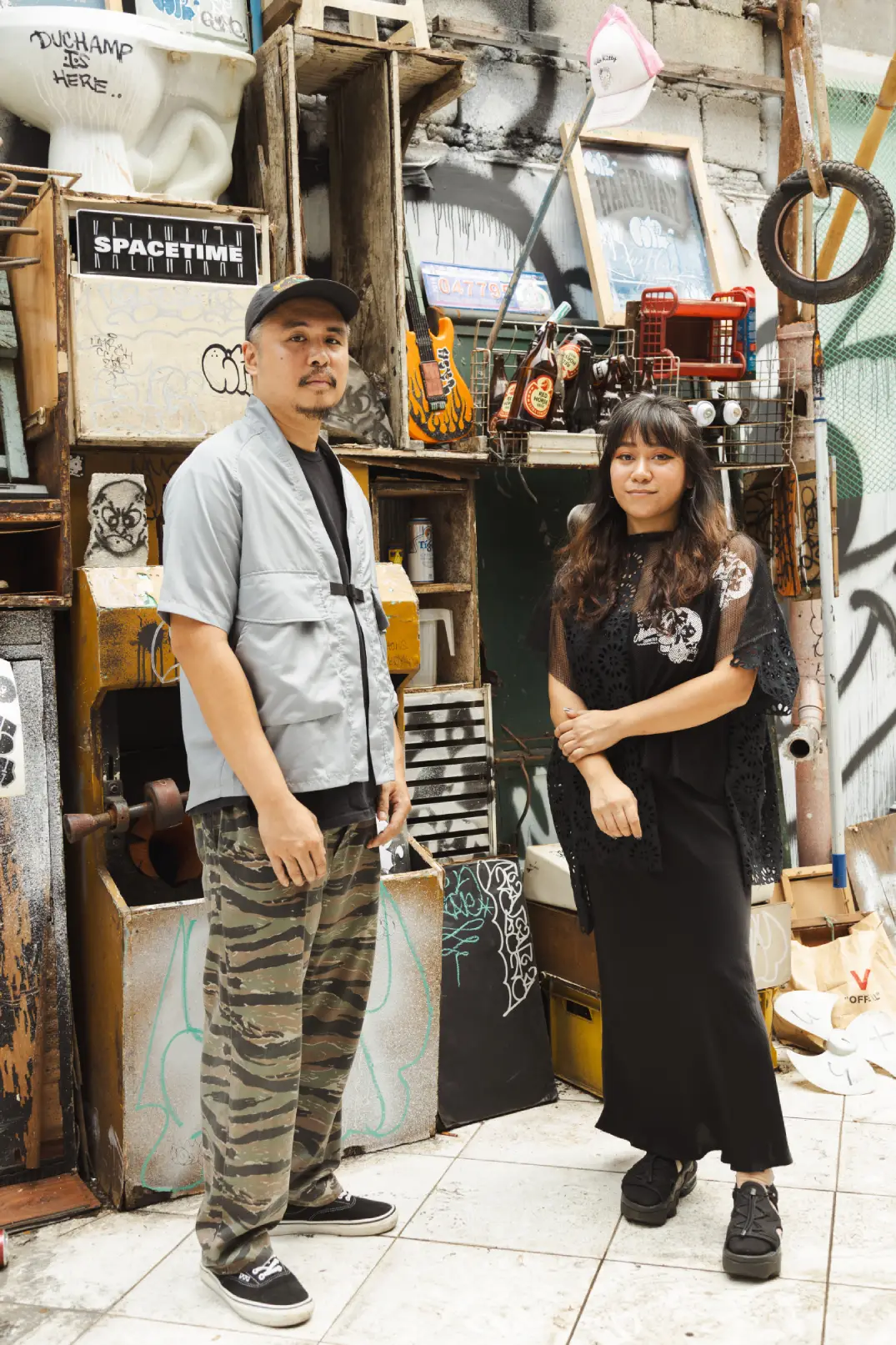 Gabriel Naguiat and Jan Sunday, co-creative directors of Kalawakan Spacetime, one of the artist-run spaces in Quezon City.