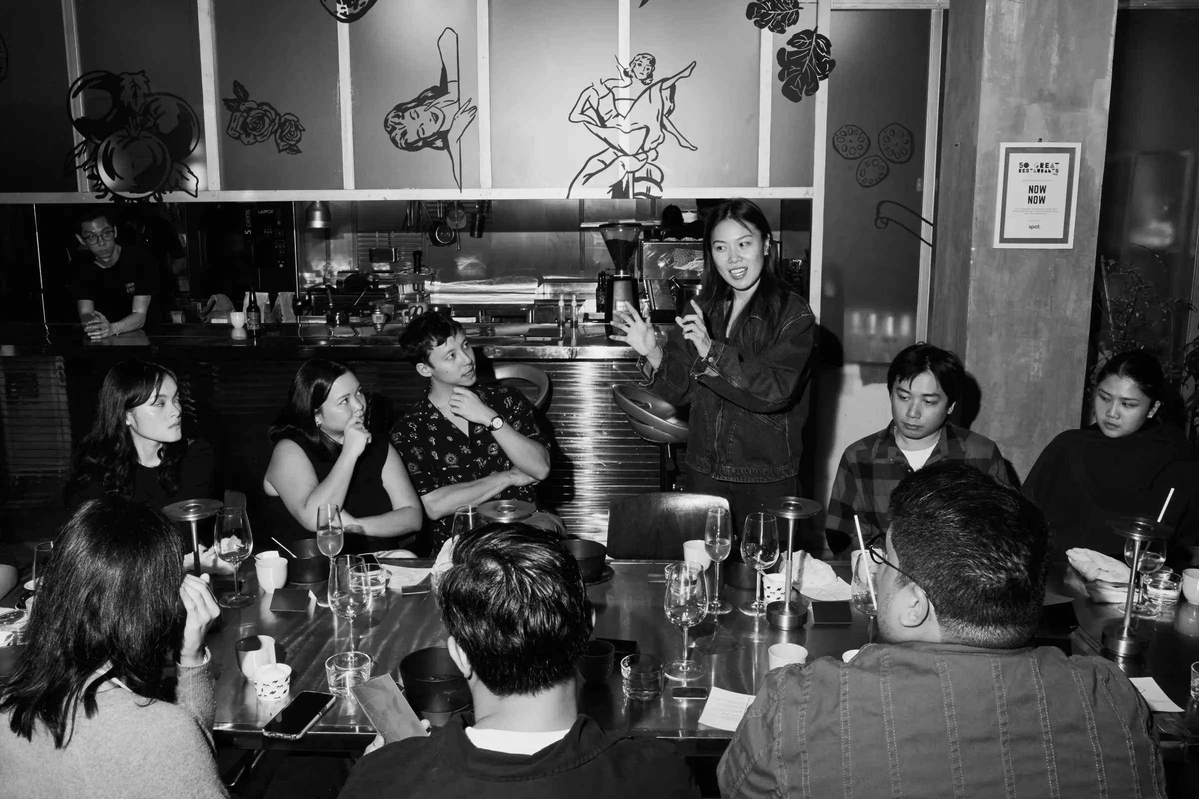 Celine Lee discussing the 'reNOWn' project during a meal. Photo by JL Javier, provided by Patrick de Veyra.